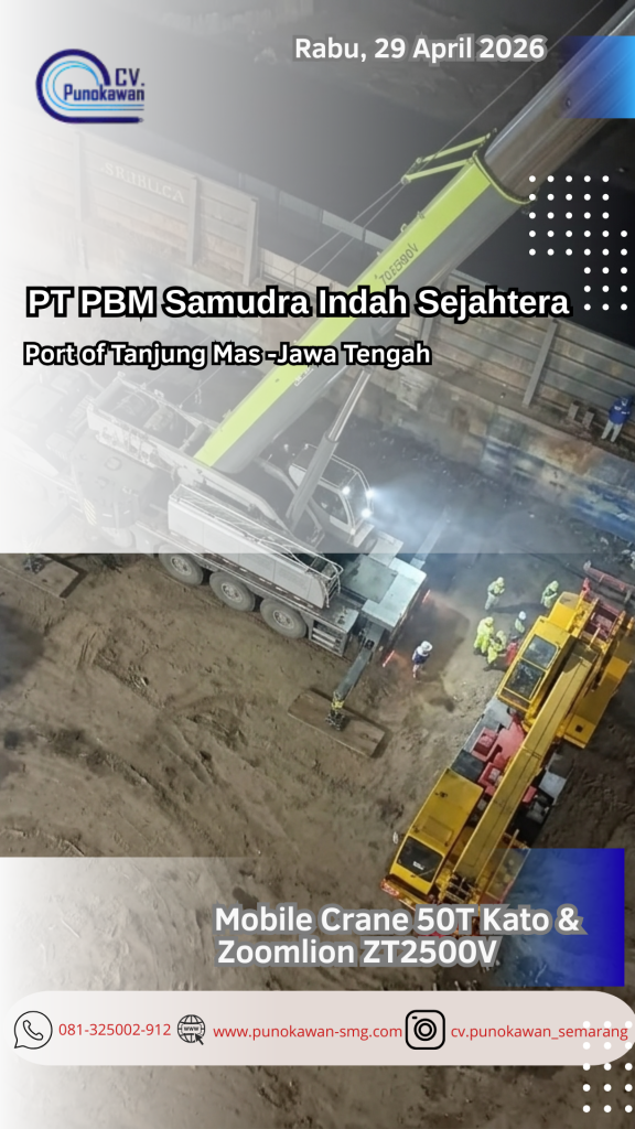 Adu Performa Dua Raksasa: Analisis Teknis Penggunaan Kato dan Zoomlion pada Medan Pelabuhan Tanjung Mas Semarang 1 Template Gambar History Instagaram 80