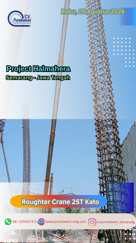 Presisi Besi Kolom: Roughter Crane 25T Kato Project Halmahera (CV. Punokawan) 1 crane cv.punokawan